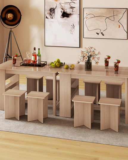 Giantex Kitchen Table Set for 4 with Side Storage Shelf