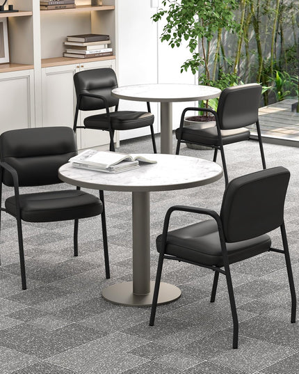 Giantex Waiting Room Chair Set - Upholstered Reception Chairs with Mixed PU Leather