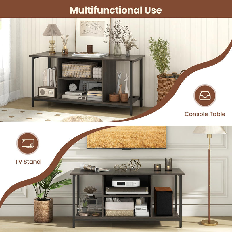 Giantex TV Stand for TV Up to 50” TVs, Entertainment Center with Charging Station, USB & Type C Ports