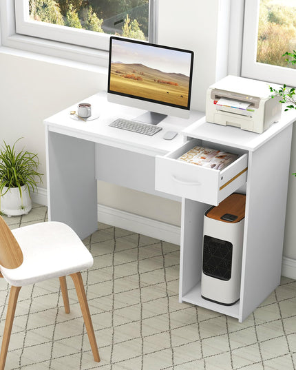 Giantex Computer Desk with Storage, Modern PC Laptop Table with Printer Shelf