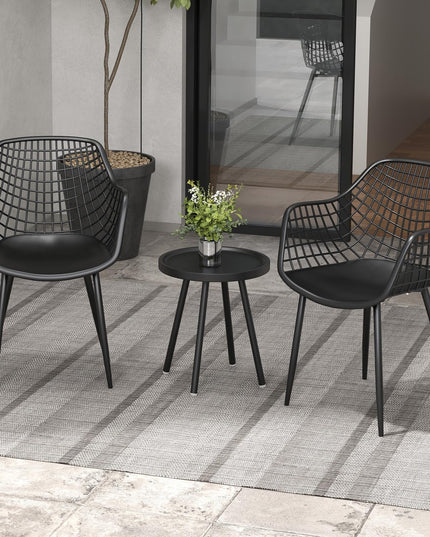 Giantex 3 Piece Patio Furniture Set, Outdoor Bistro Table and Chairs Set of 2, PP Seat & Metal Legs