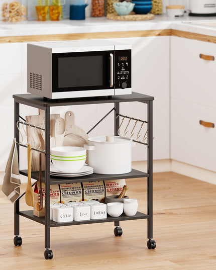 Giantex Kitchen Bakers Rack 3-Tier Microwave Cart on Wheels