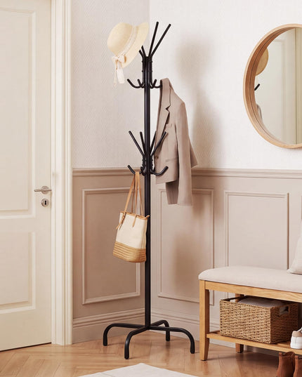 GIANTEX Metal Coat Rack Freestanding with 16 Hooks & 4 Legs