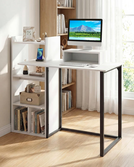 Giantex Bureau informatique de 110 cm avec prises électriques pour petits espaces