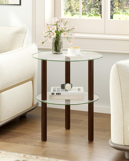 Giantex Round End Table for Living Room Bedroom Home Office