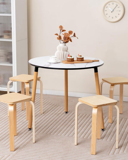 Stackable Wooden Stools Set of 4, Portable 18-Inch Height Backless School Stools