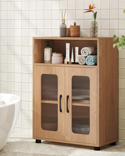 Giantex Bathroom Storage Cabinet with 2 Doors & 3-Level Adjustable Shelf