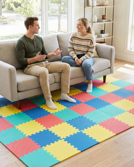 Giantex 0.4" Thick Non-Slip Interlocking Exercise Mat with Borders