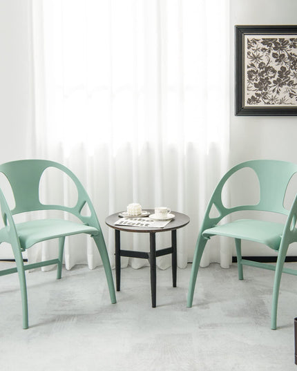 Giantex Folding Dining Chairs Set of 2/4, Outdoor Plastic Dining Chairs with Armrest and High Backrest