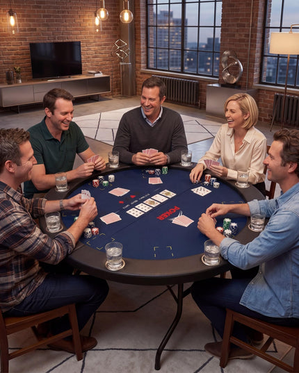 Giantex 48" Round Poker Table Foldable with 8 Cup Holders
