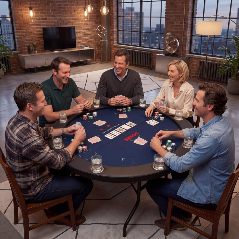 Giantex 48" Round Poker Table Foldable with 8 Cup Holders