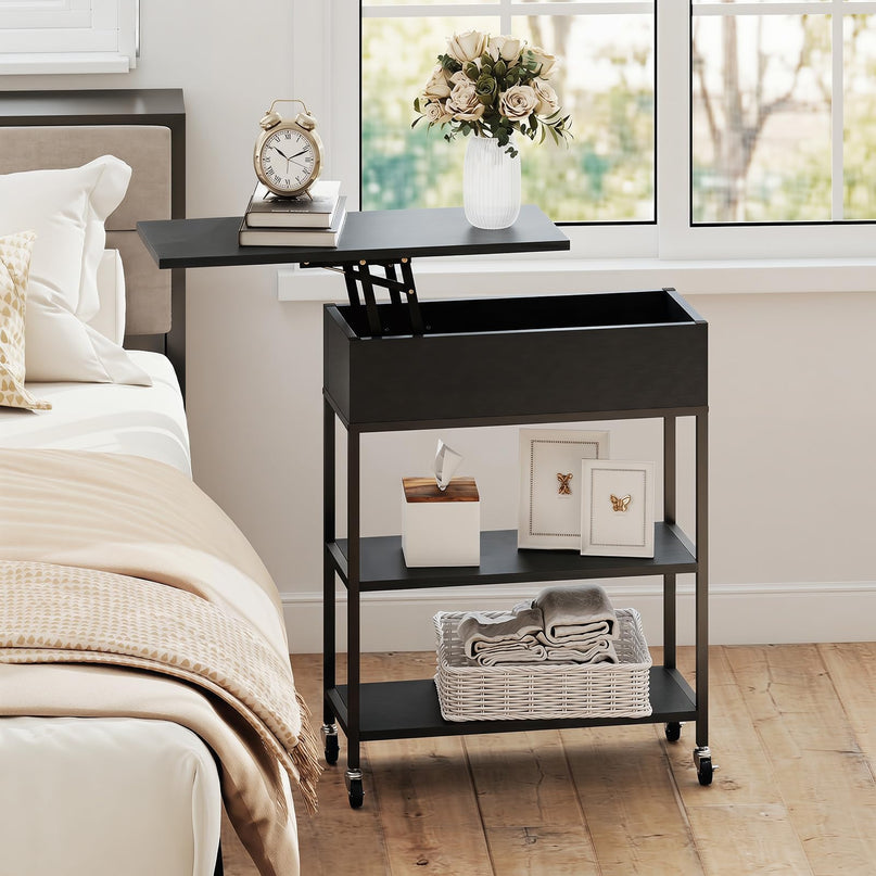 Giantex Lift Top End Table with Charging Station