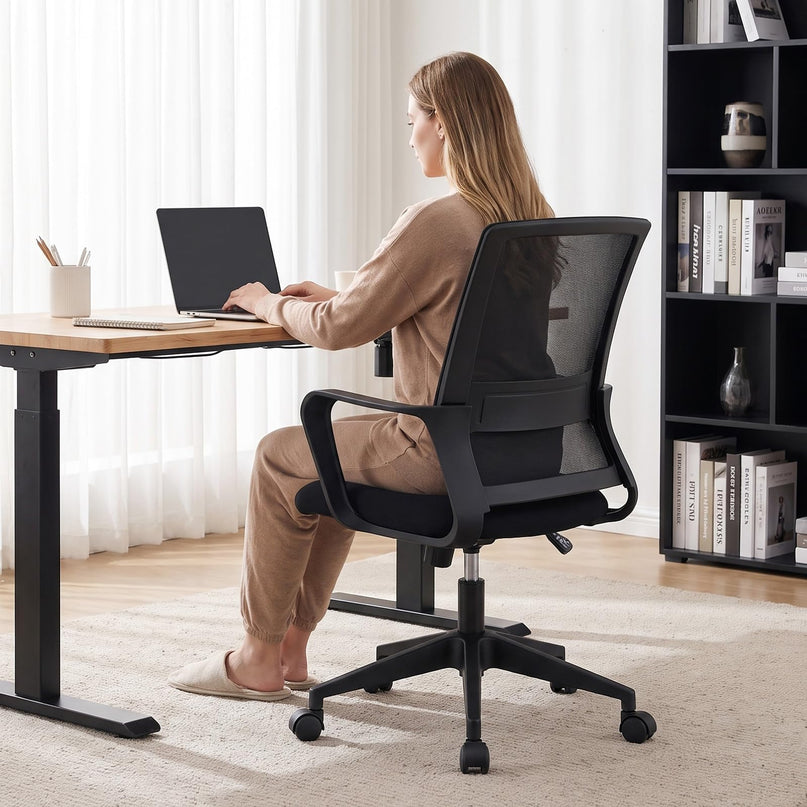 Mesh Office Chair, Mid Back Computer Desk Chair, Ergonomic Executive Chair