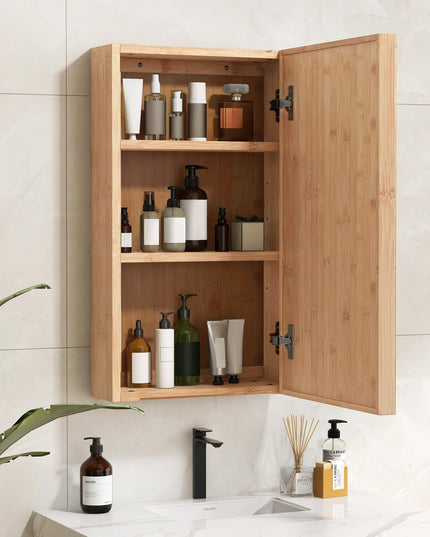 Giantex Medicine Cabinet Mirror, Bathroom Wall Cabinet with Reversible Single Door, 2 Adjustable Shelves