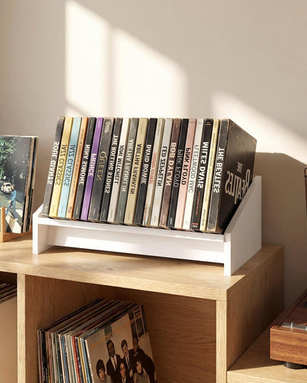 Giantex Bibliothèque de table inclinable en bois pour magazines, CD et disques de jeux vidéo (1/2)