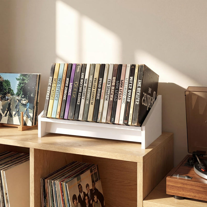 Giantex Wood Tilting Tabletop Bookcase for Magazine, CDs & Video Game Disc (1/2)