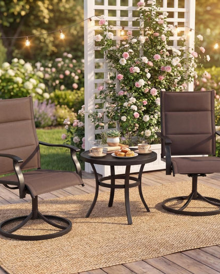 Giantex Patio Swivel Chairs Set of 2/4 w/Padded Seat & High Back