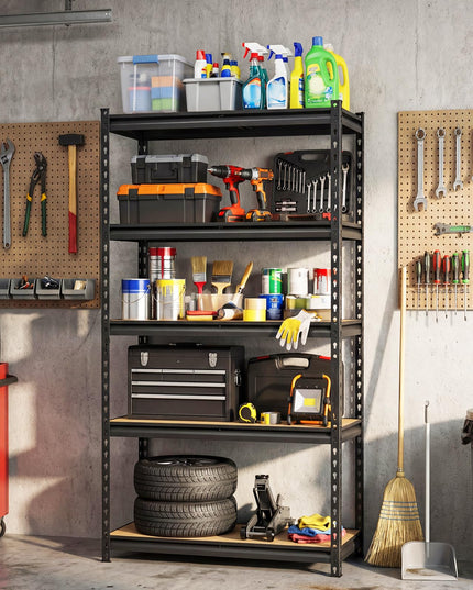 Giantex 5-Tier Metal Storage Shelves(1/2/3/4,30" W x 12" D x 60" H)