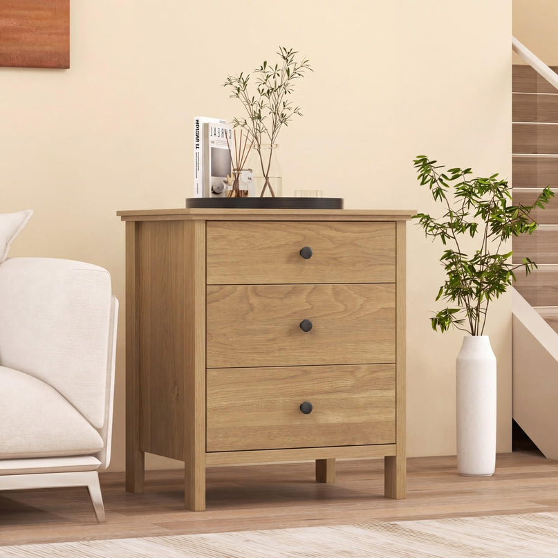 Giantex Nightstand with 3 Drawers for bedroom