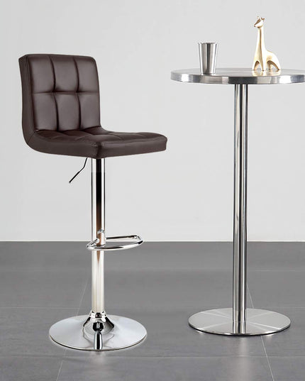 Giantex Bar Stool, Modern Swivel Adjustable Armless Barstools, Square Counter Height PU Leather Bar Stools