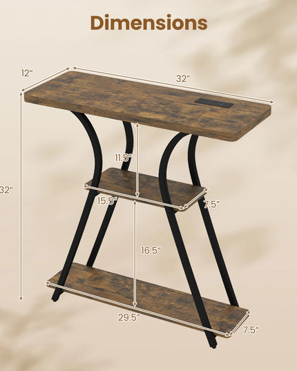 Giantex 32" Console Table with LED Lights