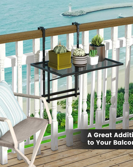 Giantex Outdoor Folding Hanging Table - Balcony Railing Table