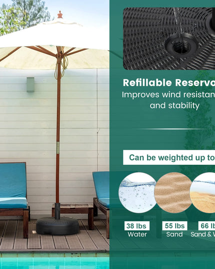 Giantex Fillable Umbrella Base, 18 inch Umbrella Stand Water and Sand Filled
