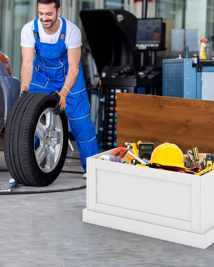 Giantex Storage Bench, 35.5” Storage Trunk with Safety Metal Hinge