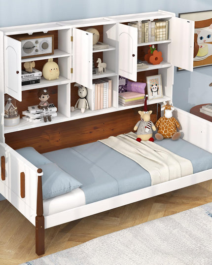 Giantex Wood Twin Bed with Storage