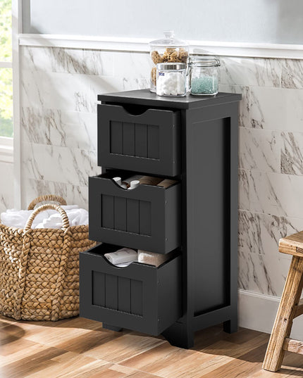 Meuble de Rangement pour Salle de Bain Giantex - Petit Meuble de Rangement pour Salle de Bain avec 3 Tiroirs Amovibles
