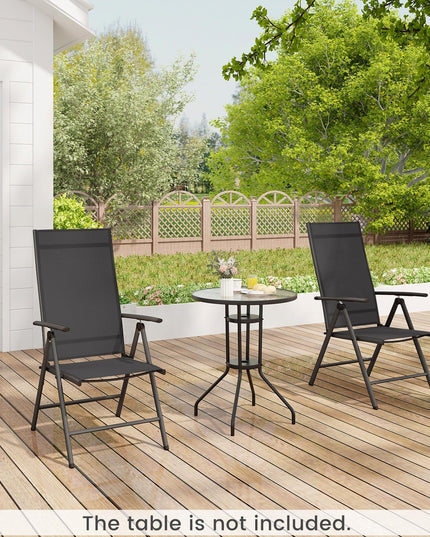 Giantex Folding Patio Chairs, High Back Outdoor Chairs with 7-Level Adjustable High Backrest