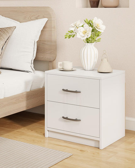 Giantex Nightstand with 2 Drawers, Modern Night Stand with Storage Drawers, Compact Floor Sofa Side Table for Small Spaces