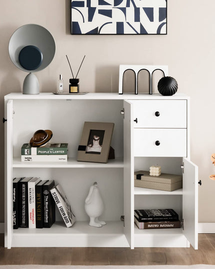 Giantex Buffet Cabinet with Storage - Kitchen Sideboard with 2 Drawers, 3-Door Large & Small Cabinet