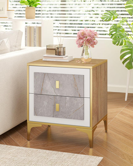 Giantex Modern Nightstand with 2 Drawers