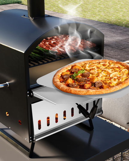 Giantex Wood Fired Outdoor Pizza Oven with 16-Inch Pizza Stone
