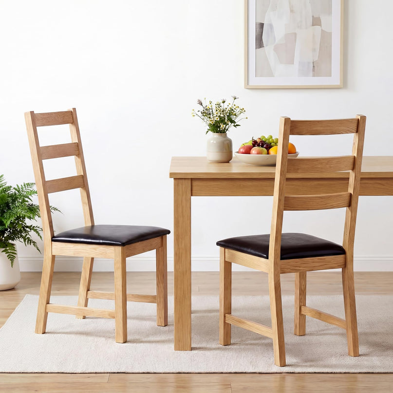 Giantex Farmhouse Kitchen Chairs w/Hollowed Backrest