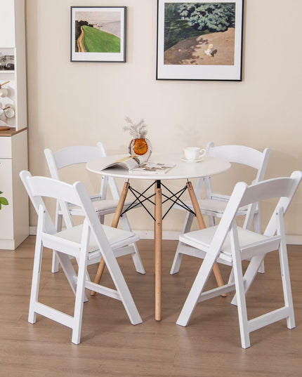 Giantex Folding Chairs with Padded Seat, All-Weather Resin Frame