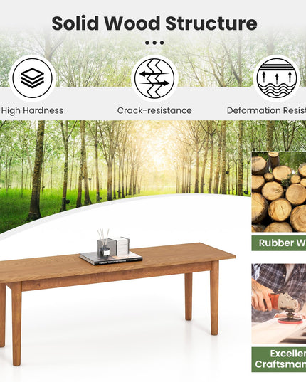 Giantex Wood Dining Bench, Entryway Bench w/Solid Rubber Wood Legs, 660 LBS Weight Capacity