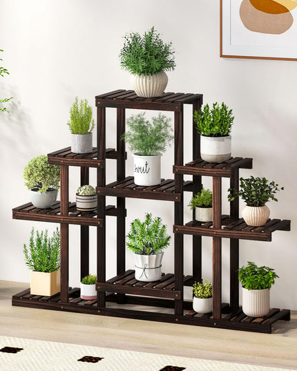 Giantex Plant Stand Indoor & Outdoor 6 Tier Wood Flower Pot Stand