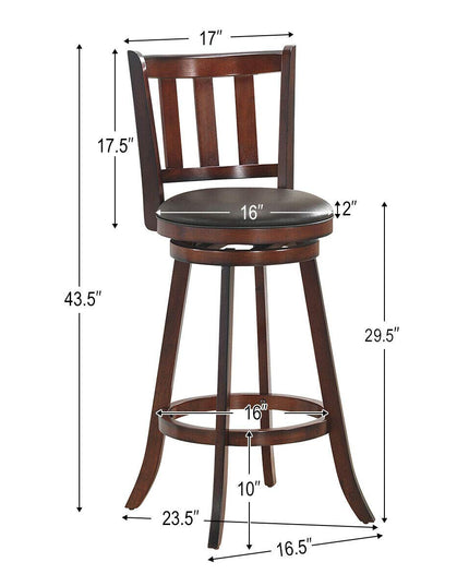 Bar Stools Set of 2 or 4, Counter Height Dining Chair, Fabric Upholstered 360 Degree Swivel