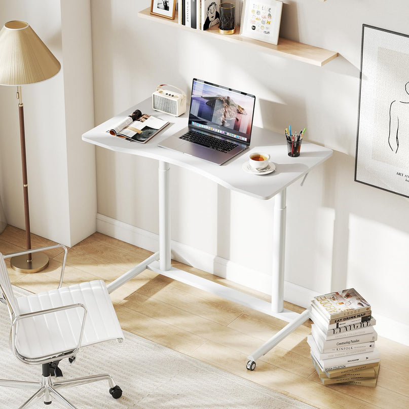 Giantex Mobile Standing Desk with Wheels & Aluminum Frame