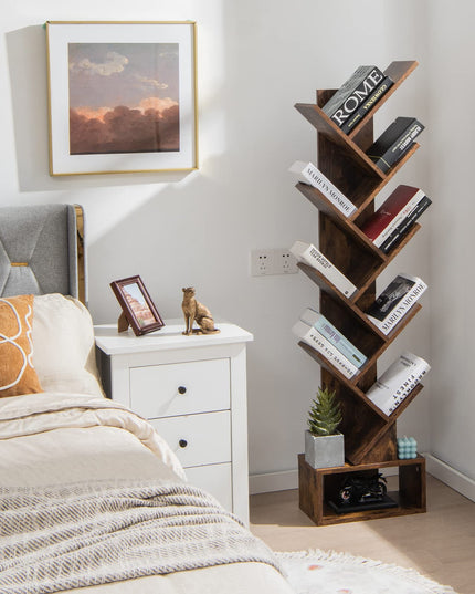 Giantex Tree Bookshelf with Drawer, 10 Shelf Space Saving
