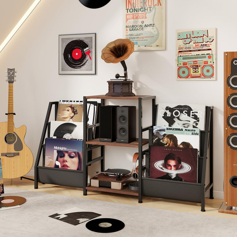 Giantex Record Player Stand with Vinyl Storage