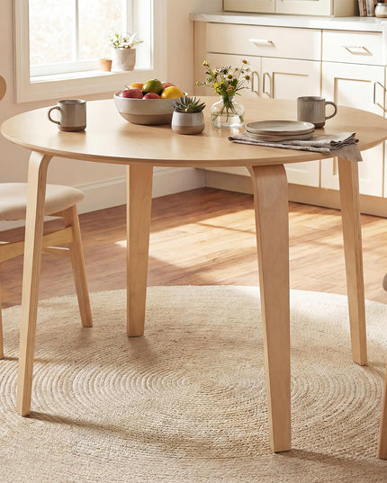 Giantex 37.5" Round Dining Table with Solid Rubber Wood Legs for 4