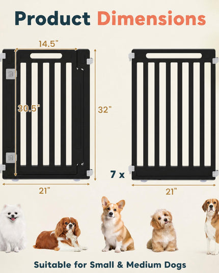 GIANTEX 32" Plastic Pet Fence with Lockable Door for Puppy