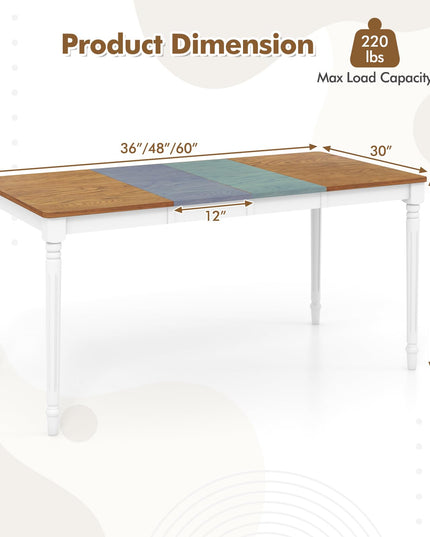 Giantex Extendable Dining Table for 4-8 People, Large Folding Kitchen Table with Rubber Wood Legs, 220 Lbs Capacity