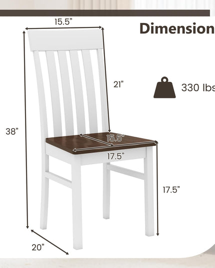 Giantex Wooden Dining Chairs Set of 2/4 with Hollowed Backrests & Rubber Wood Seats