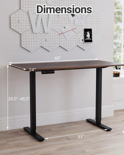 Giantex 48" x 24" Ergonomic Height Adjustable Sit to Stand Desk with 3 Memory Preset