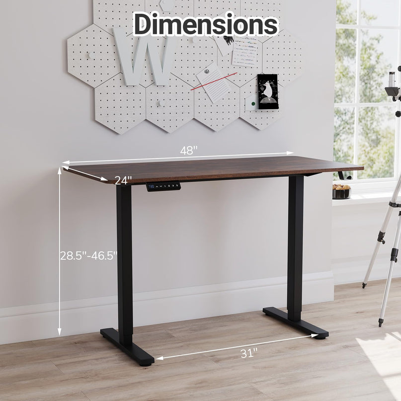 Giantex 48" x 24" Ergonomic Height Adjustable Sit to Stand Desk with 3 Memory Preset