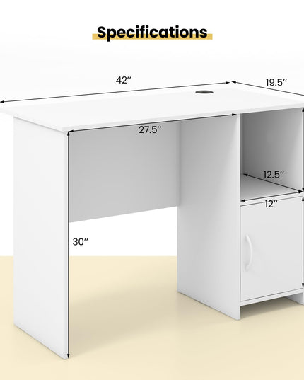 Giantex White Computer Desk with Drawers